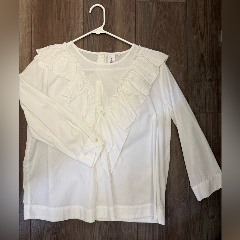 Elegant White Ruffle Blouse